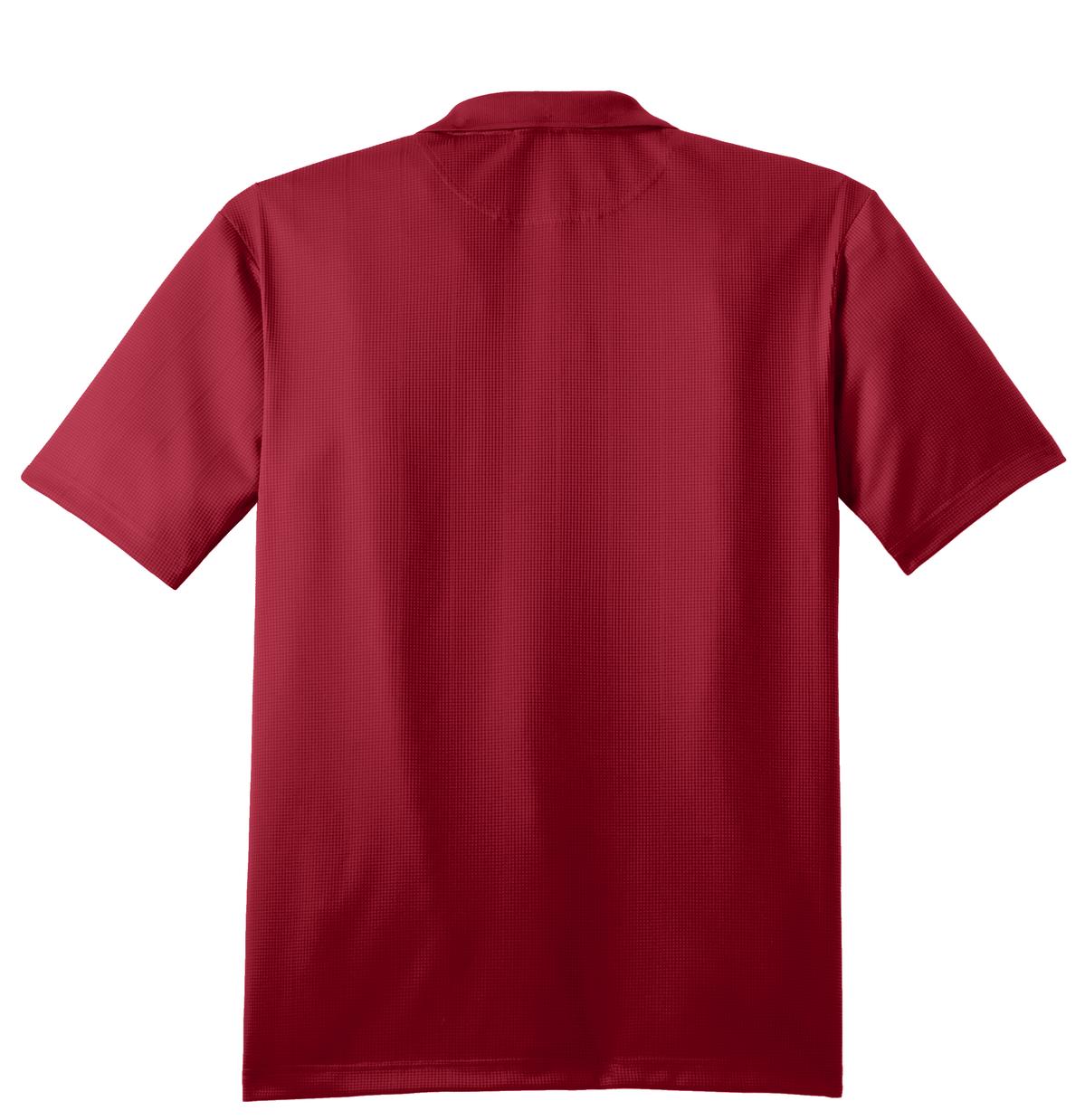 Rear View of Rich Red Port Authority Performance Fine Jacquard Polo. K528