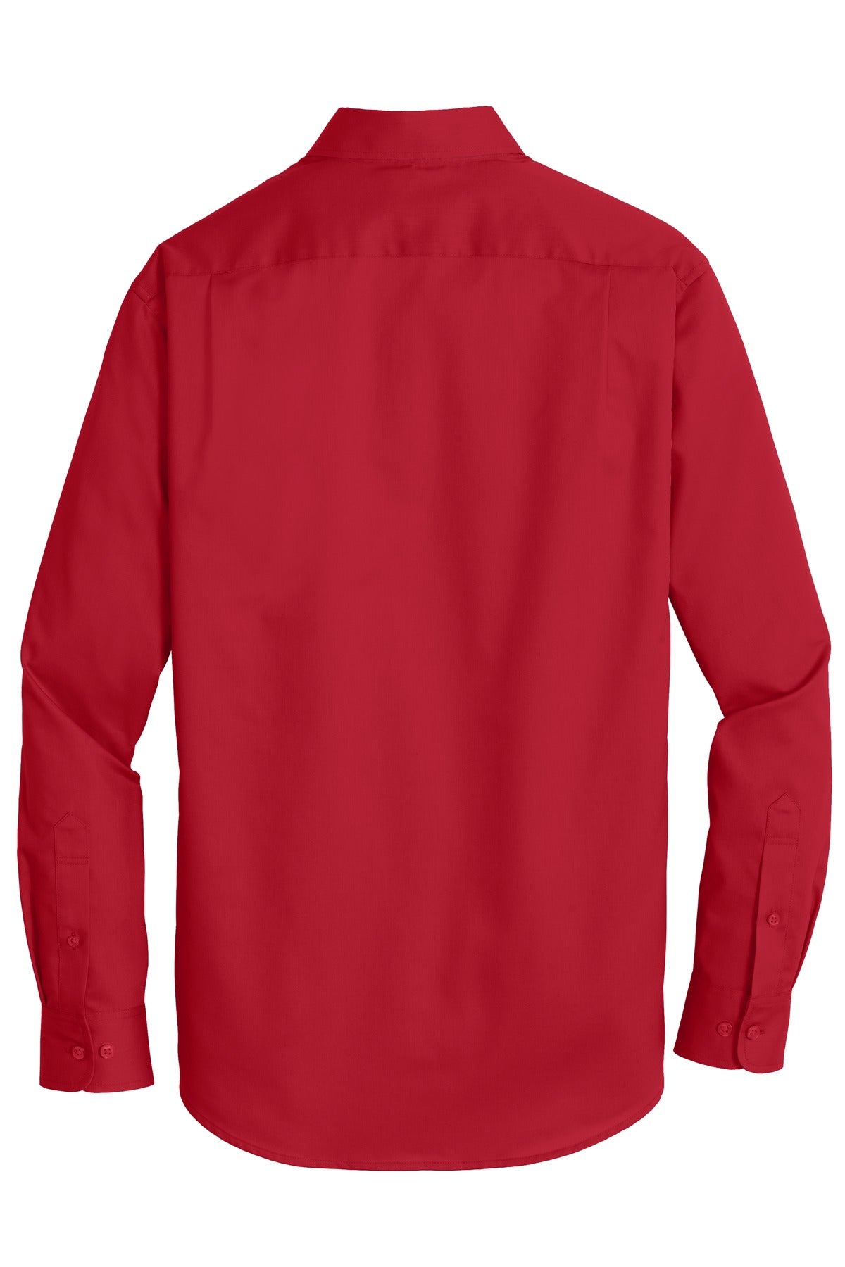 Rear View of Rich Red Port Authority SuperPro Twill Shirt. S663