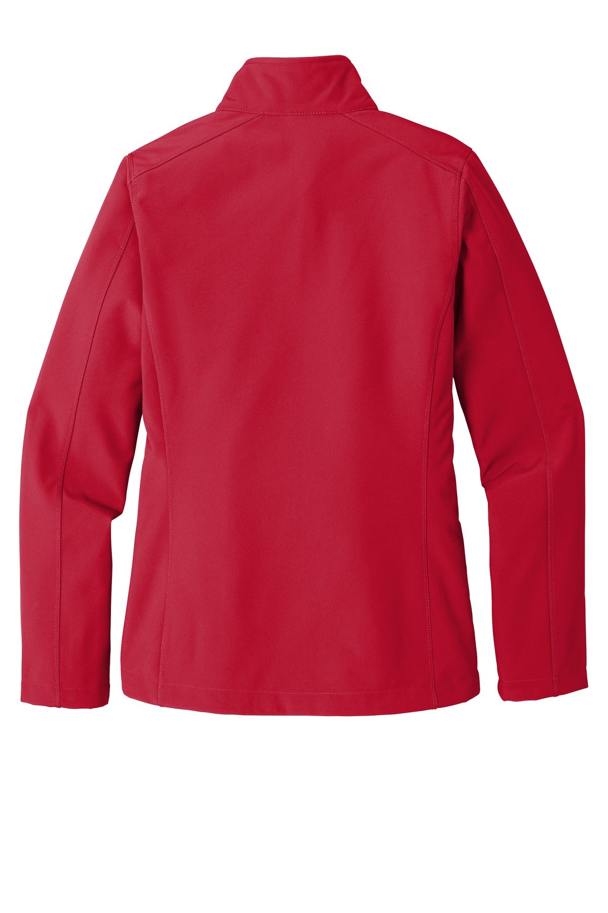 Rear View of Rich Red Port Authority Women's Core Soft Shell Jacket. L317