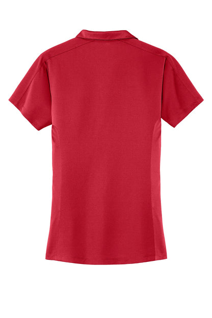 Rear View of Rich Red Port Authority Women's Diamond Jacquard Polo. L569