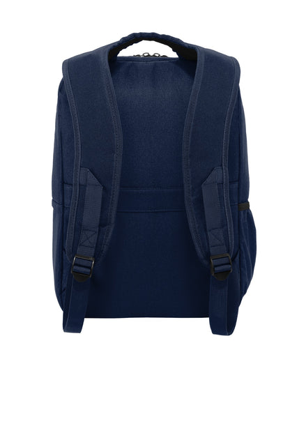 Rear View of River Blue Nvy Port Authority Access Square Backpack. BG218