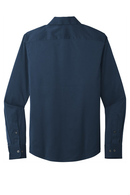 Rear View of River Blue Nvy Port Authority City Stretch Shirt W680
