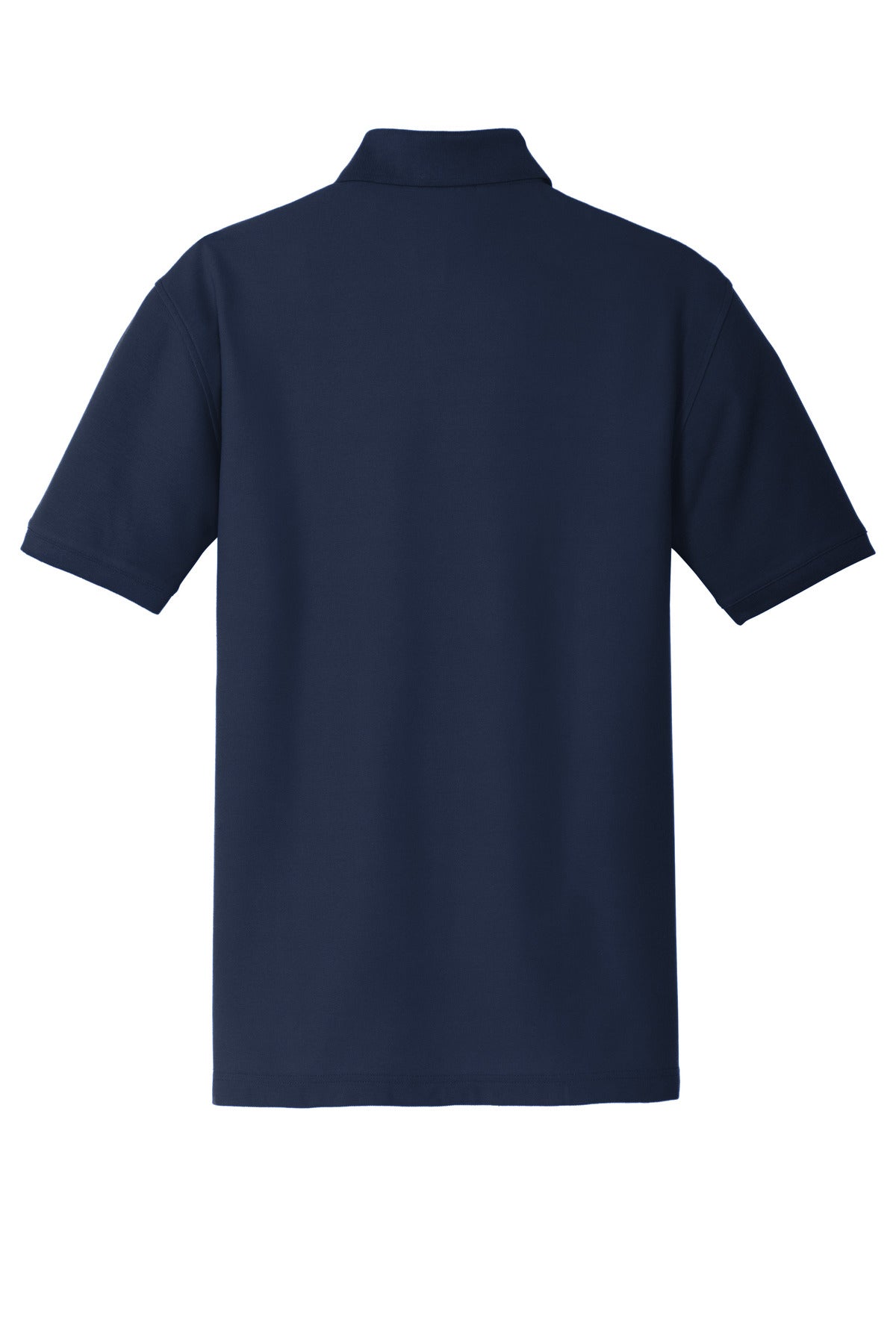 Rear View of River Blue Nvy Port Authority Tall Core Classic Pique Polo. TLK100