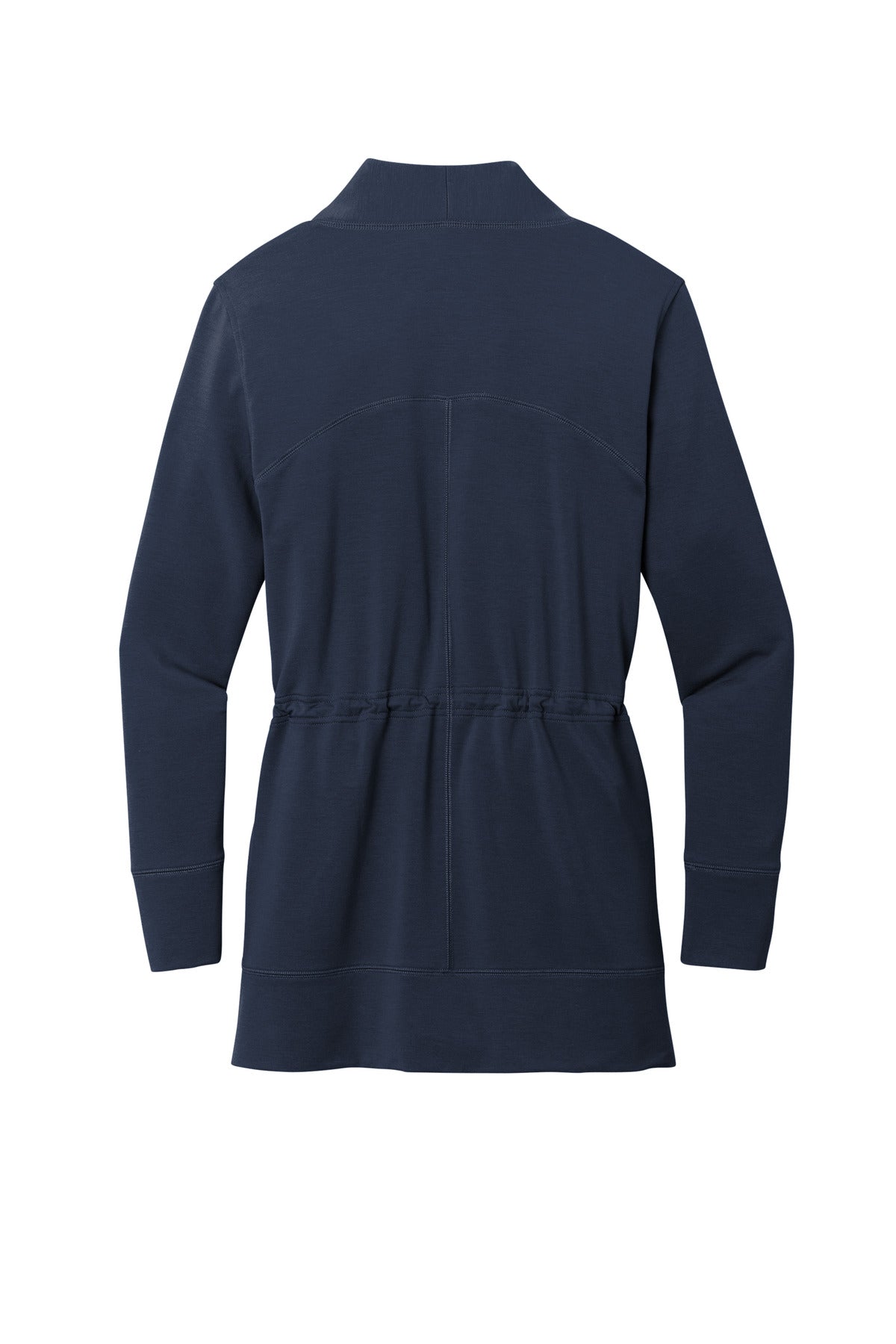 Rear View of RiverBlNv Port Authority Women's Microterry Cardigan LK825