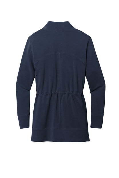 Rear View of RiverBlNv Port Authority Women's Microterry Cardigan LK825