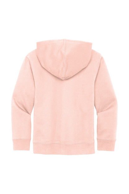 Rear View of Rosewater Pink District Youth V.I.T. Fleece Hoodie DT6100Y