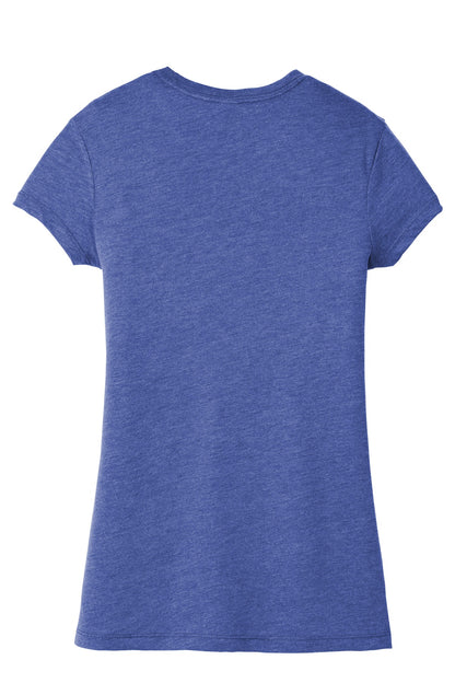 Rear View of Royal Frost District Women's Fitted Perfect Tri Tee. DT155