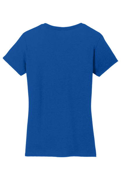 Rear View of Royal Gildan Women's Heavy Cotton 100% Cotton V-Neck T-Shirt. 5V00L