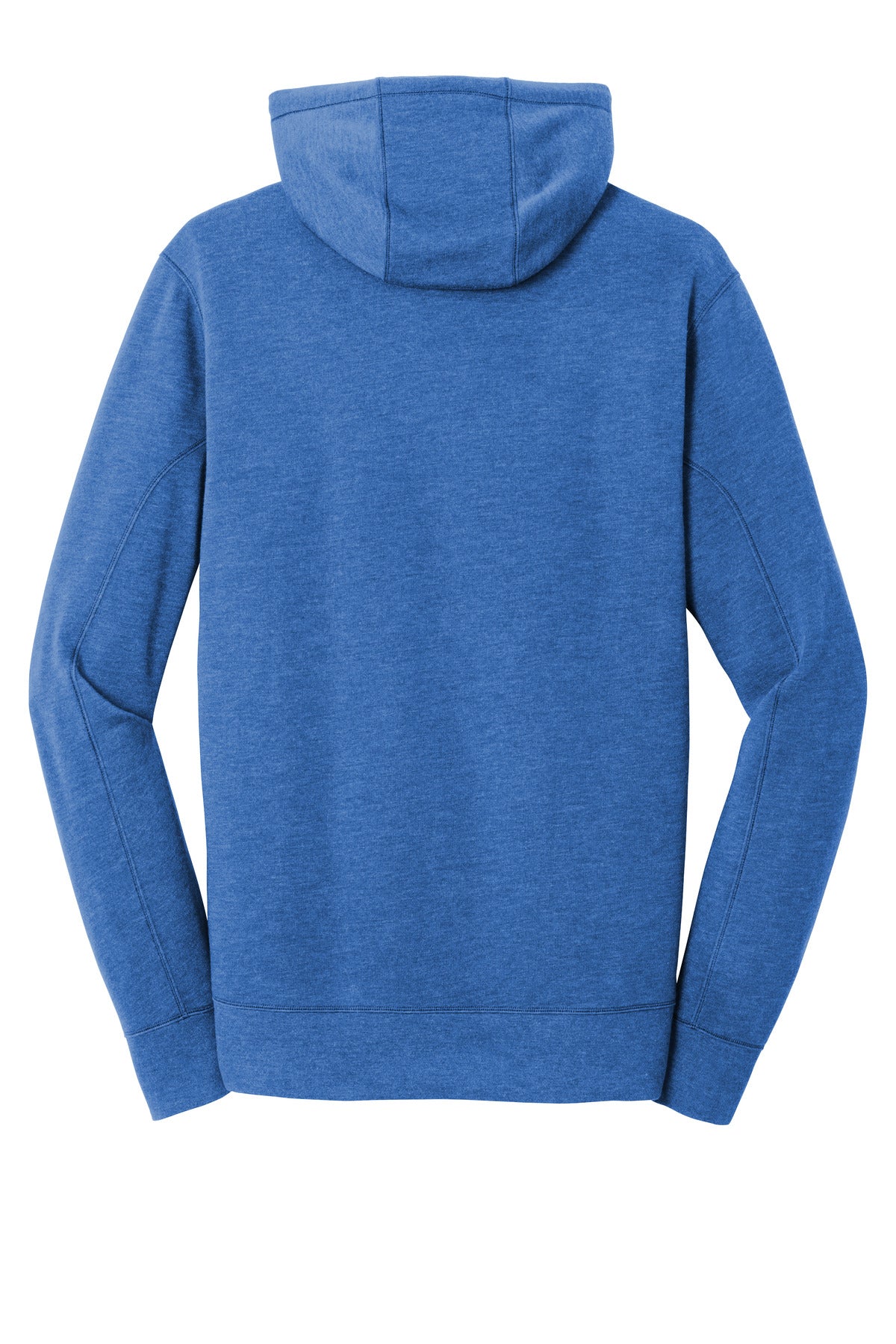 Rear View of Royal Heather New Era Tri-Blend Fleece Pullover Hoodie. NEA510