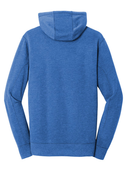 Rear View of Royal Heather New Era Tri-Blend Fleece Pullover Hoodie. NEA510