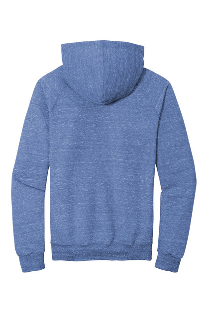 Rear View of Royal Jerzees Snow Heather French Terry Raglan Hoodie 90M