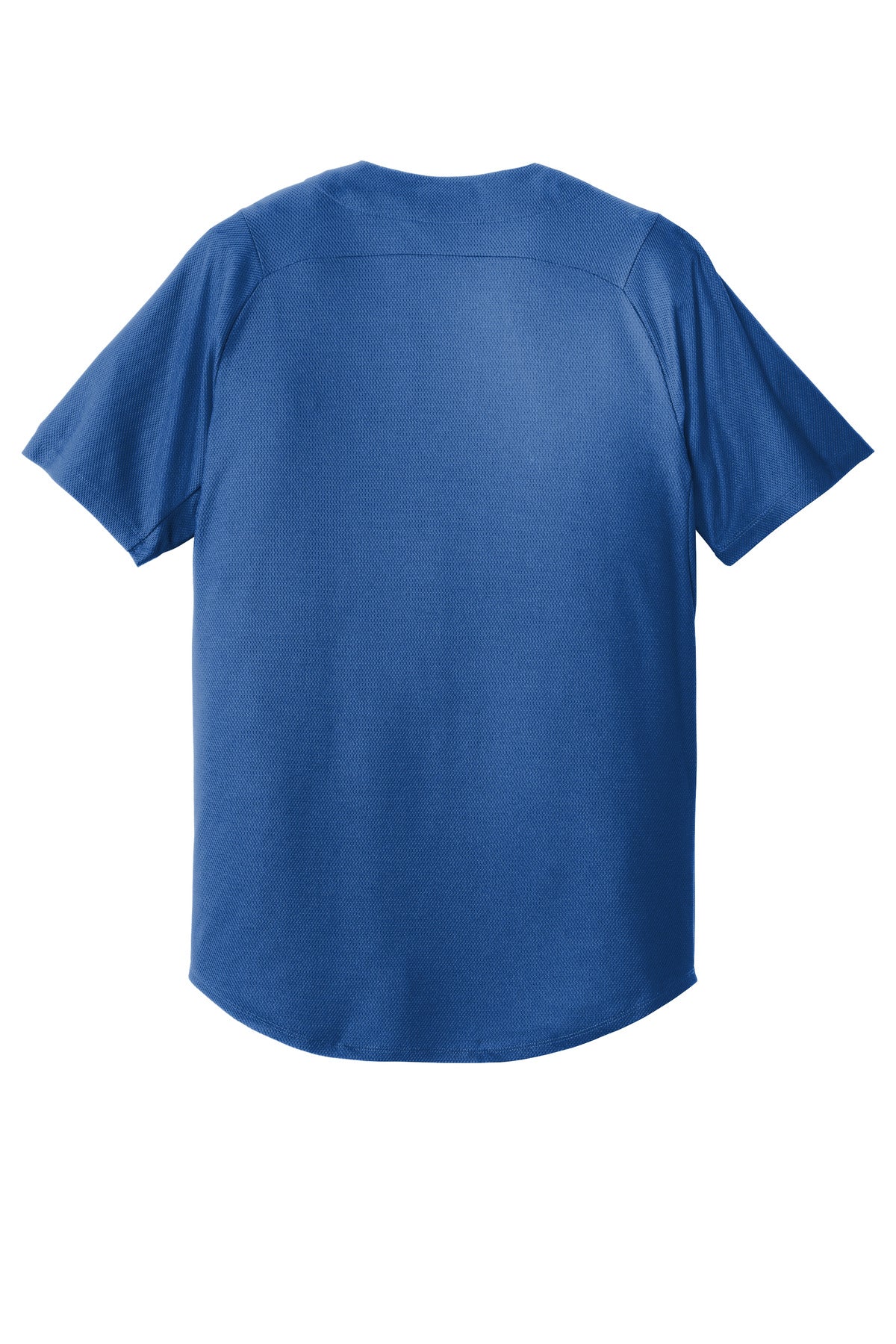 Rear View of Royal New Era Diamond Era Full-Button Jersey. NEA220