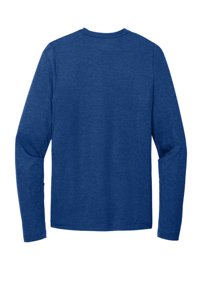 Rear View of Royal New Era Series Performance Long Sleeve Crew Tee. NEA201