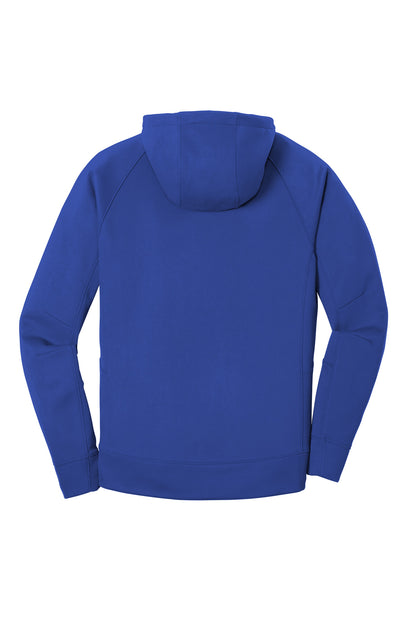 Rear View of Royal New Era Venue Fleece Pullover Hoodie. NEA520