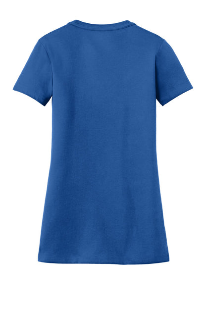 Rear View of Royal New Era Women's Heritage Blend V-Neck Tee. LNEA101