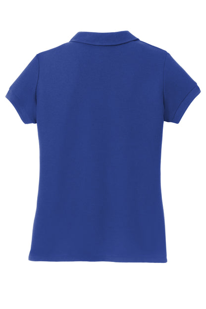 Rear View of Royal Port Authority Girls Silk Touch Peter Pan Collar Polo. YG503