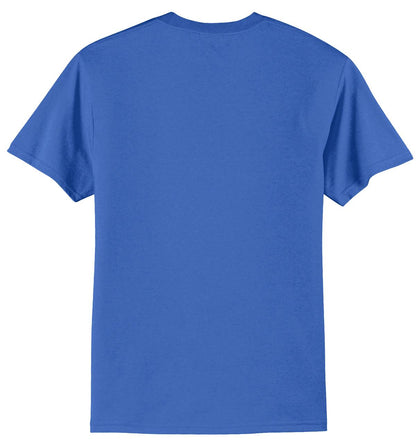 Rear View of Royal Port & Company Tall Core Blend Tee. PC55T