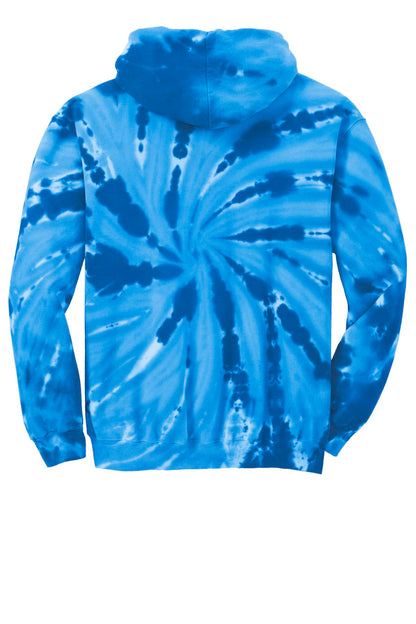 Rear View of Royal Port & Company Tie-Dye Pullover Hooded Sweatshirt. PC146