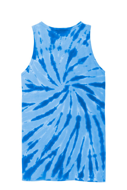 Rear View of Royal Port & Company Tie-Dye Tank Top. PC147TT