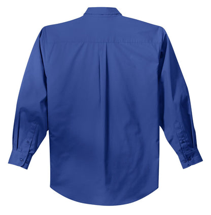 Rear View of Royal/Cls Navy Port Authority Extended Size Long Sleeve Easy Care Shirt S608ES
