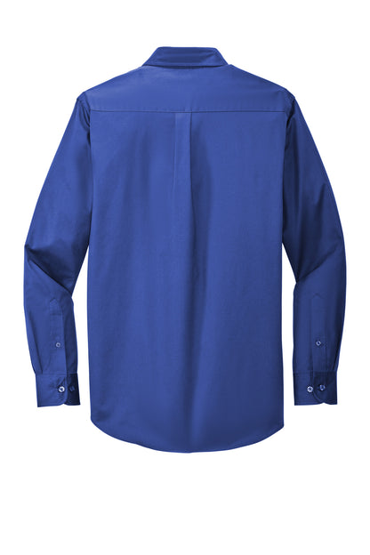 Rear View of Royal/Cls Navy Port Authority Extended Size Long Sleeve Easy Care Shirt S608ES