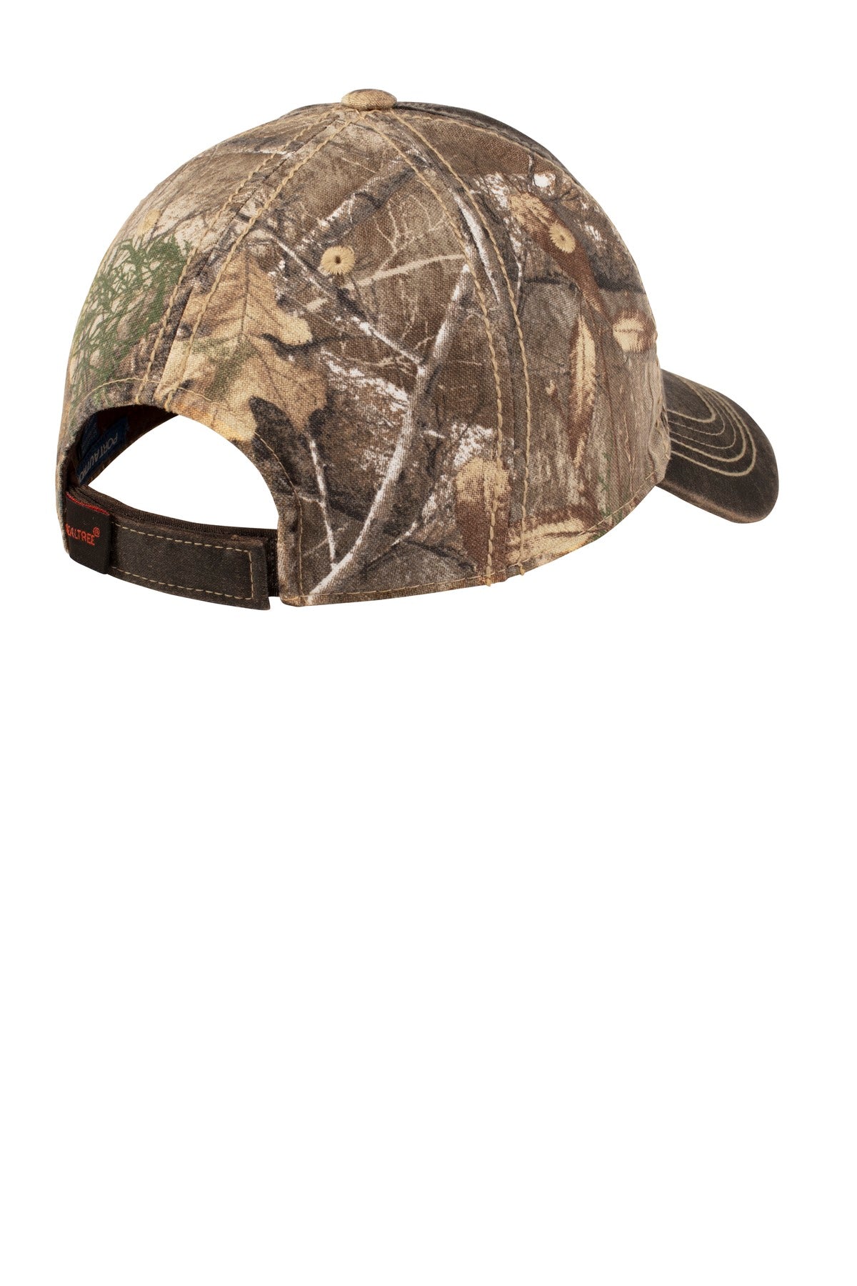 Rear View of RT Edge Port Authority Pigment Print Camouflage Cap. C819