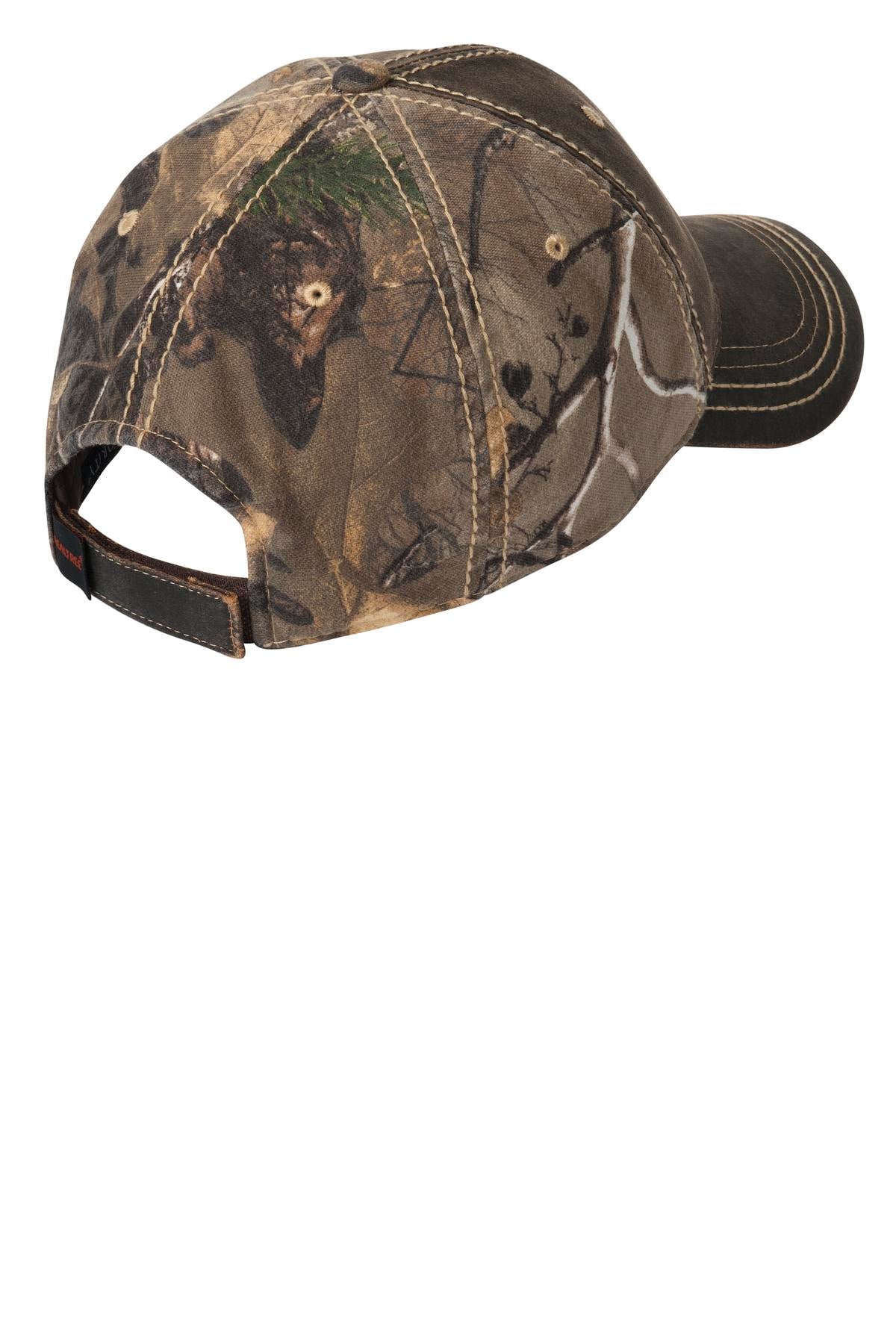 Rear View of RT Extra Port Authority Pigment Print Camouflage Cap. C819