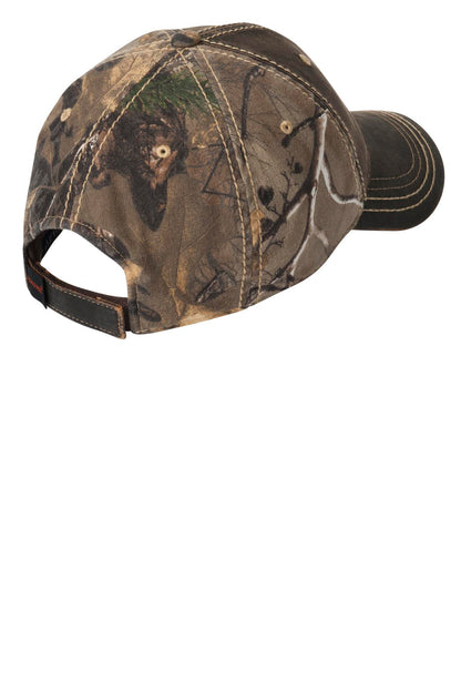 Rear View of RT Extra Port Authority Pigment Print Camouflage Cap. C819