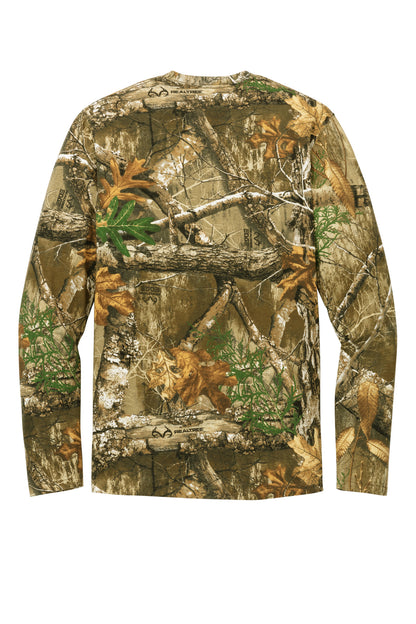 Rear View of RTEdge Russell Outdoors Realtree Long Sleeve Pocket Tee RU100LSP