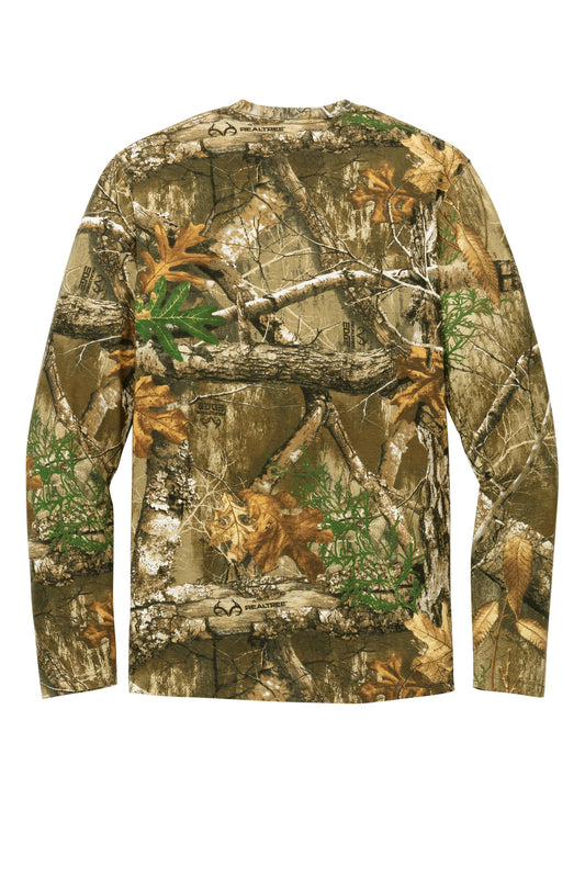 Rear View of RTEdge Russell Outdoors Realtree Long Sleeve Pocket Tee RU100LSP