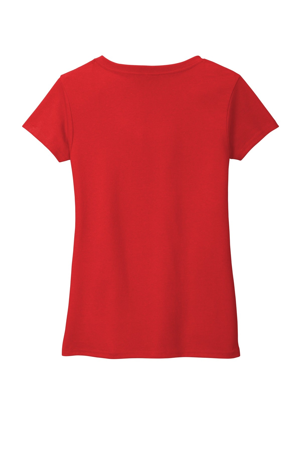 Rear View of Ruby Red District Women's Re-Tee V-Neck DT8001
