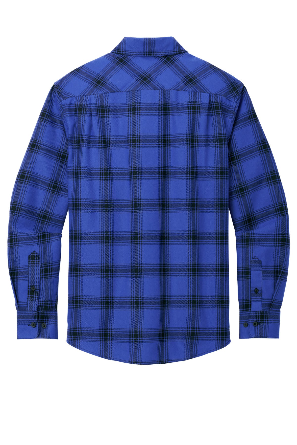Rear View of Ry/BkOpPld Port Authority Plaid Flannel Shirt. W668