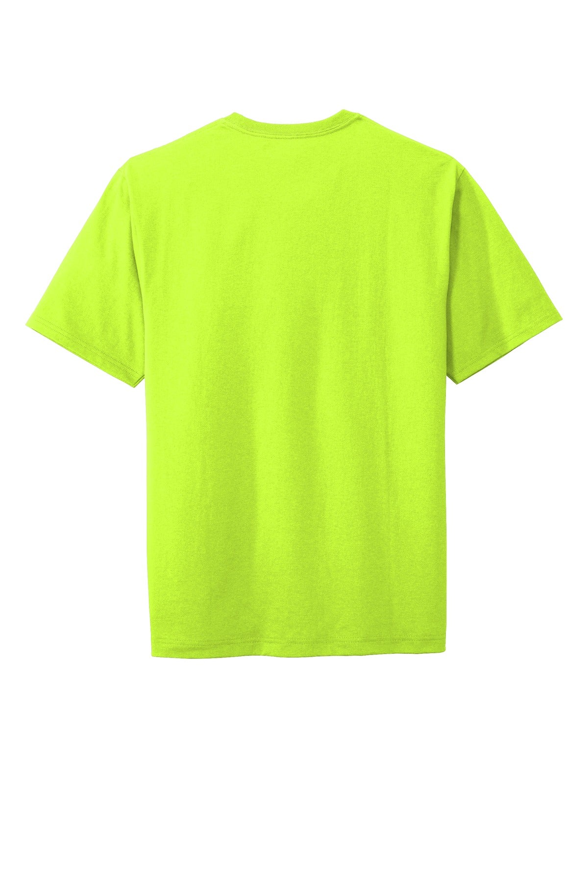 Rear View of Safety Green CornerStone Workwear Pocket Tee CS430