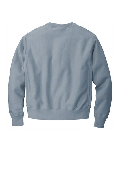 Rear View of Saltwater Champion Reverse Weave Garment-Dyed Crewneck Sweatshirt. GDS149