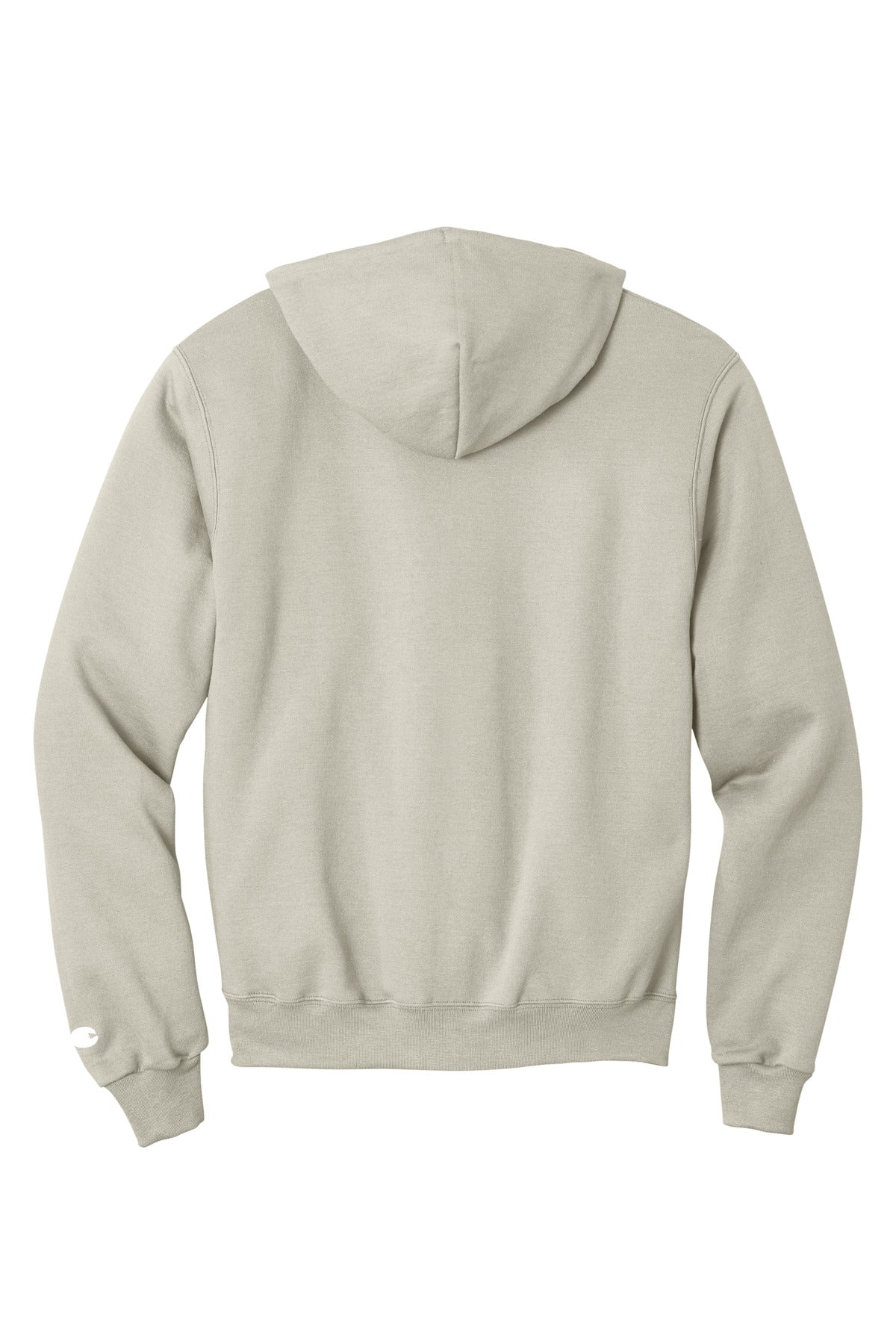 Rear View of Sand Champion Powerblend Pullover Hoodie. S700