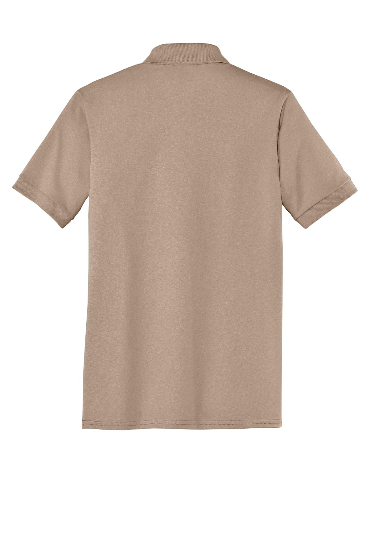 Rear View of Sand Port & Company Tall Core Blend Jersey Knit Polo. KP55T