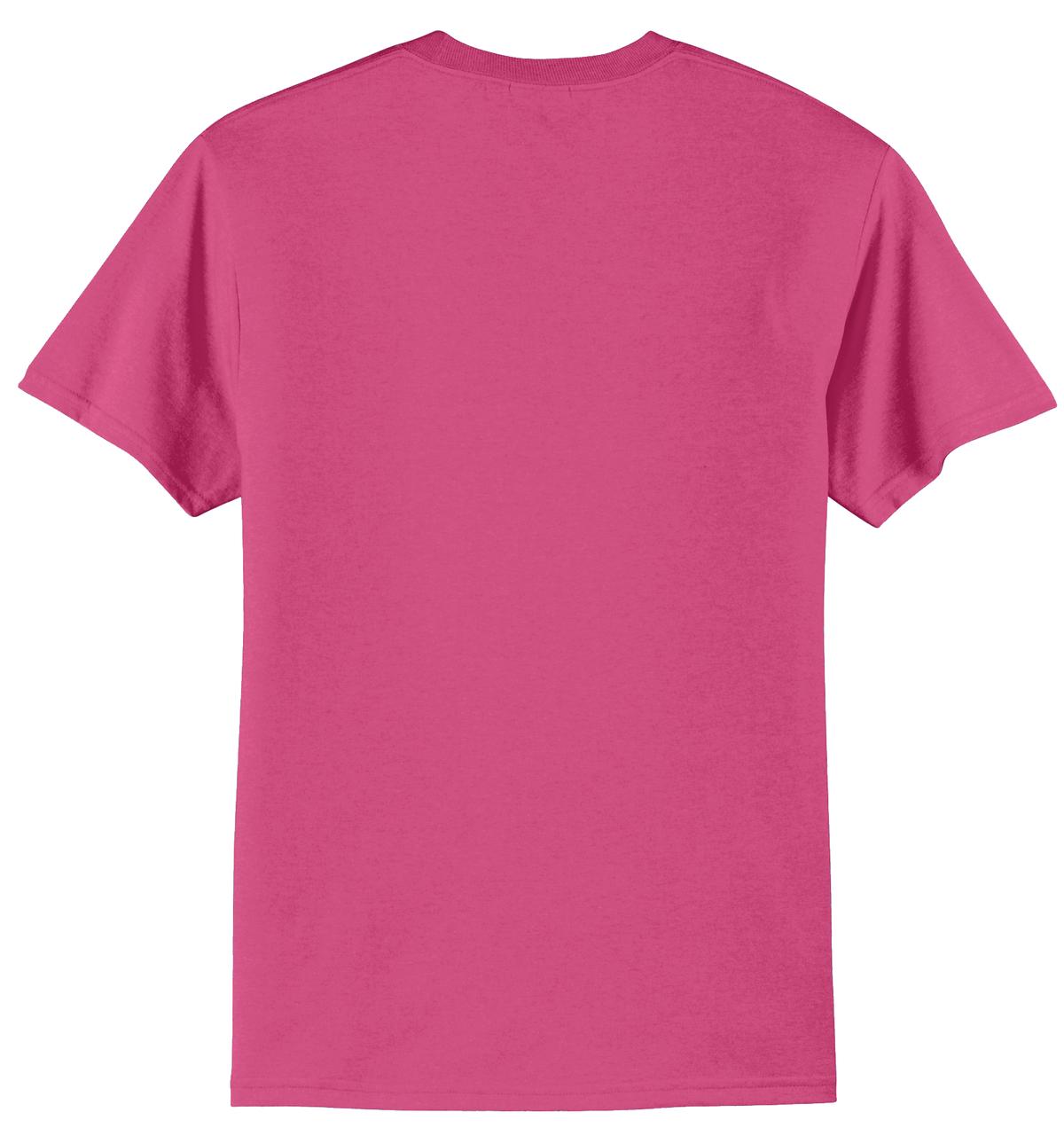 Rear View of Sangria Port & Company Tall Core Blend Tee. PC55T