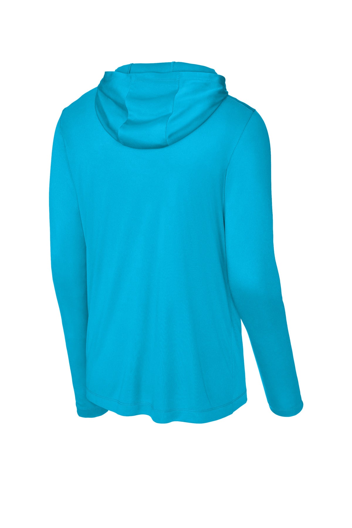 Rear View of Sapphire Sport-Tek Posi-UV Pro Long Sleeve Hoodie ST420LSH