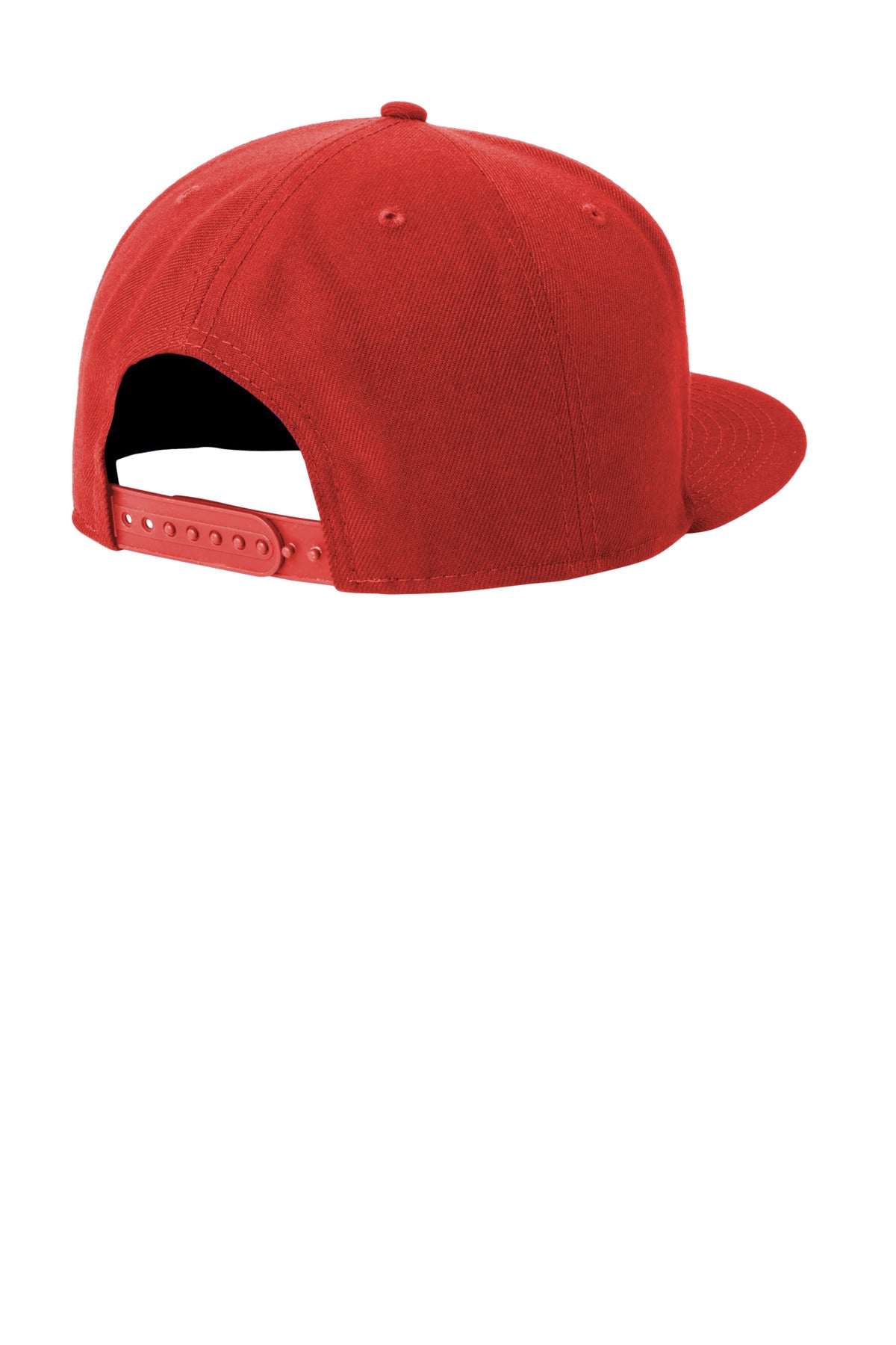 Rear View of Scarlet New Era Standard Fit Flat Bill Snapback Cap NE4020