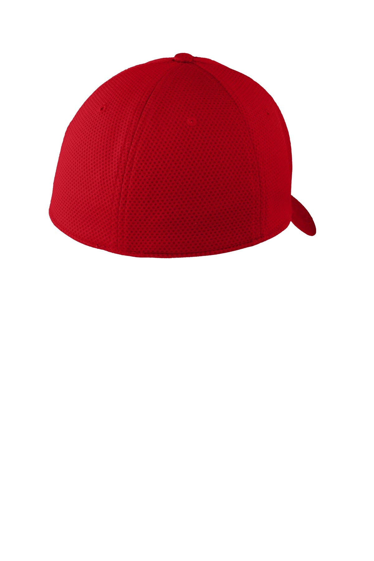 Rear View of Scarlet New Era Tech Mesh Cap. NE1090