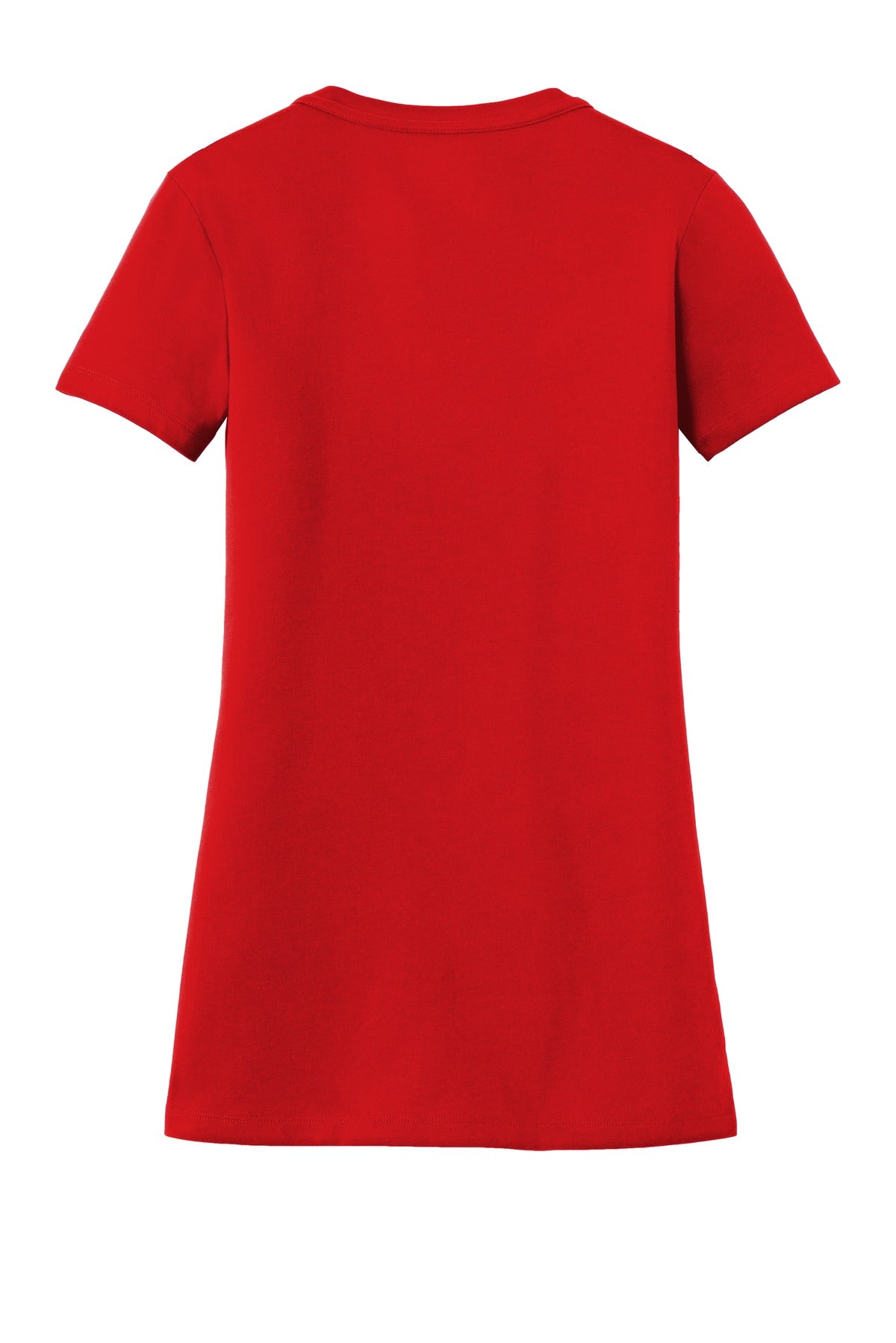 Rear View of Scarlet New Era Women's Heritage Blend V-Neck Tee. LNEA101