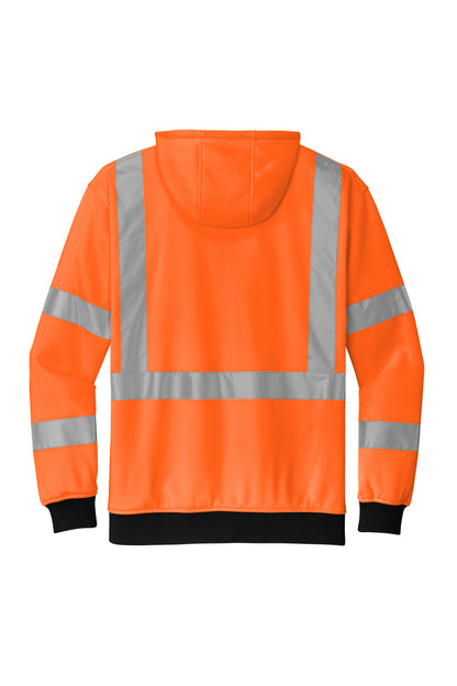 Rear View of SftyOrg CornerStone A107 Class 3 Heavy-Duty Fleece Full-Zip Hoodie CSF300