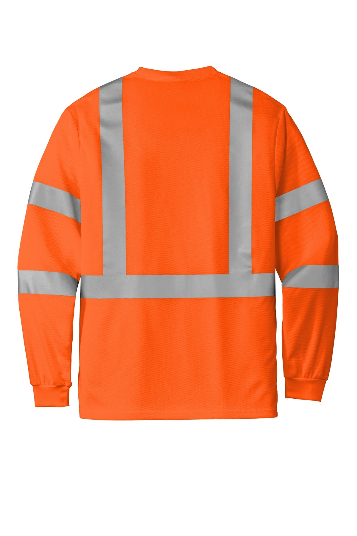 Rear View of SftyOrg CornerStone ANSI 107 Class 3 Mesh Long Sleeve Tee. CS203
