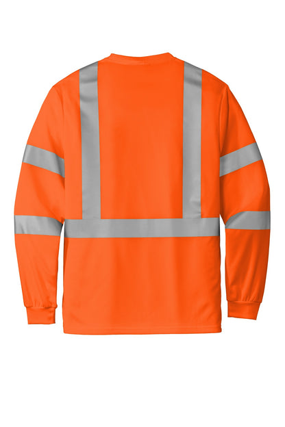 Rear View of SftyOrg CornerStone ANSI 107 Class 3 Mesh Long Sleeve Tee. CS203