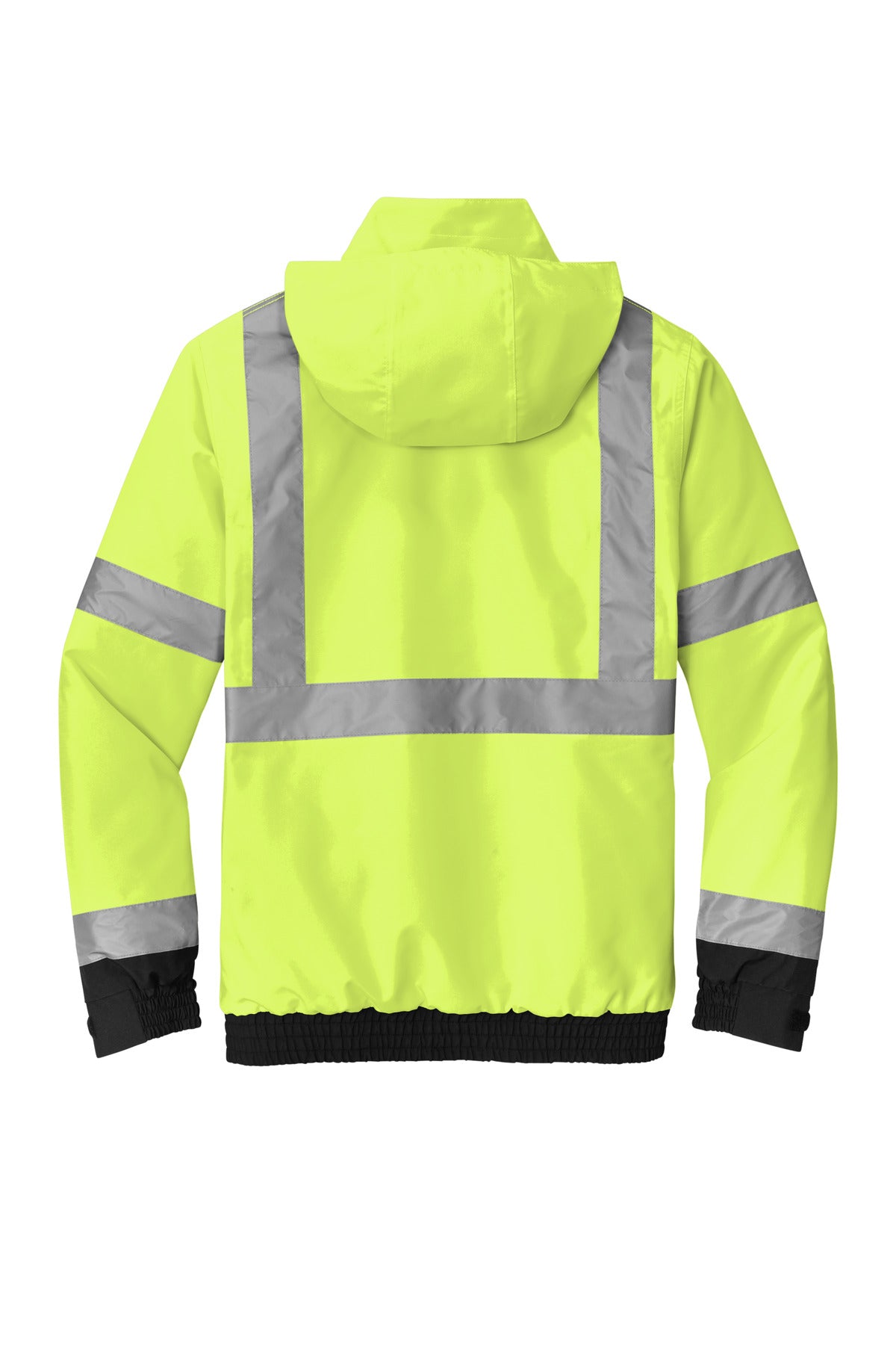 Rear View of SftyYellow CornerStone ANSI 107 Class 3 Economy Waterproof Insulated Bomber Jacket CSJ500