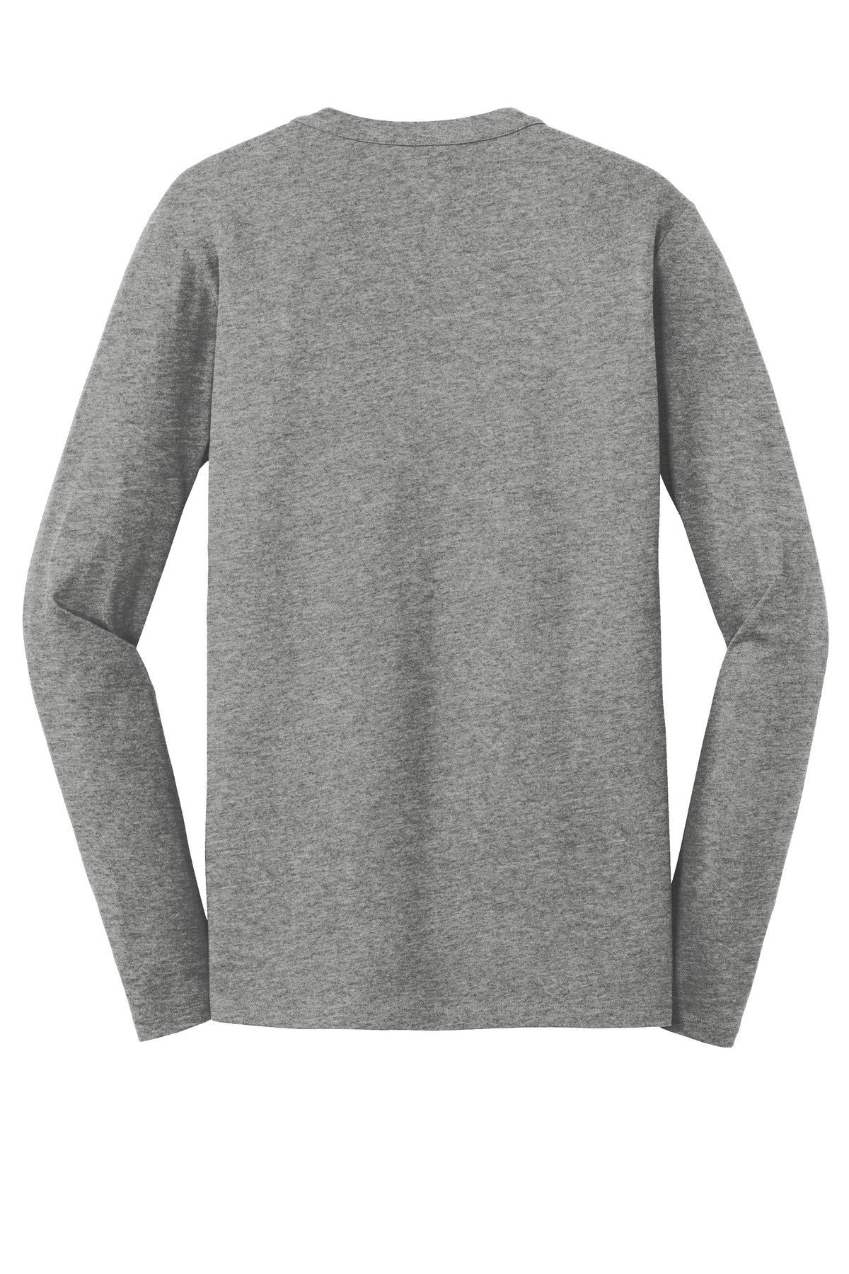 Rear View of Shadow Grey He New Era Heritage Blend Long Sleeve Crew Tee. NEA102