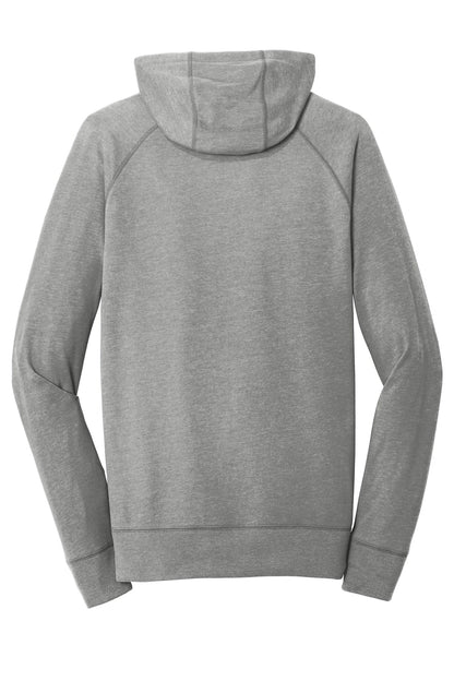 Rear View of Shadow Grey He New Era Sueded Cotton Blend Full-Zip Hoodie. NEA122