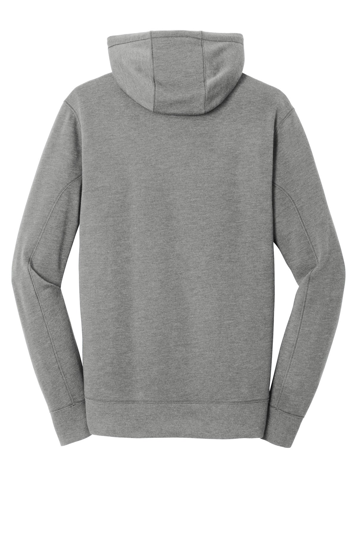 Rear View of Shadow Grey He New Era Tri-Blend Fleece Pullover Hoodie. NEA510