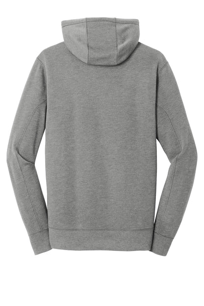 Rear View of Shadow Grey He New Era Tri-Blend Fleece Pullover Hoodie. NEA510