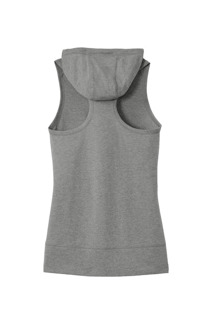 Rear View of Shadow Grey He New Era Women's Heritage Blend Hoodie Tank. LNEA106